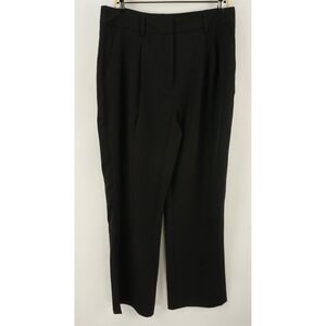 Jason Wu Womens 16 Black Woven Lightweight Stretch Pleated Wide Leg Trouser Pant